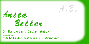 anita beller business card